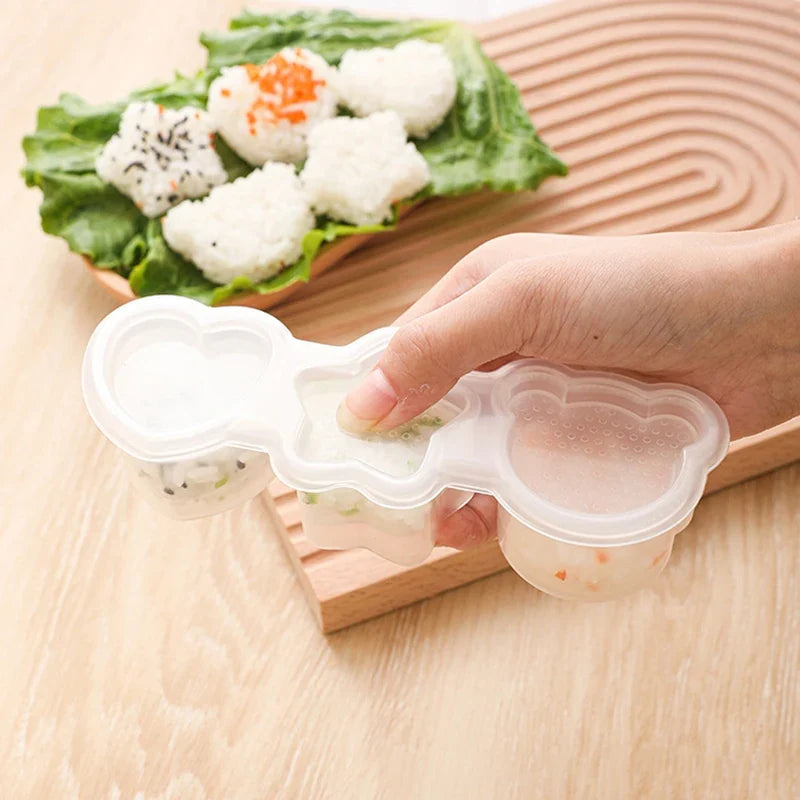 3-in-1 Cartoon Rice Ball Sushi Mold Set – BPA-Free Bento Tool