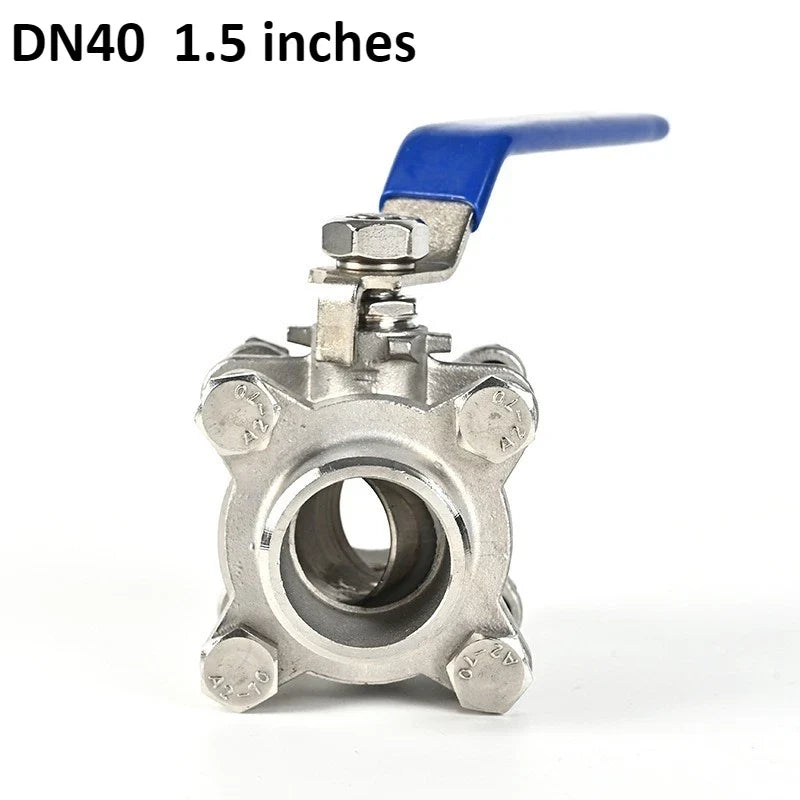 Stainless Steel BSP Three-Piece Ball Valve 1/2"–2" DN15–50