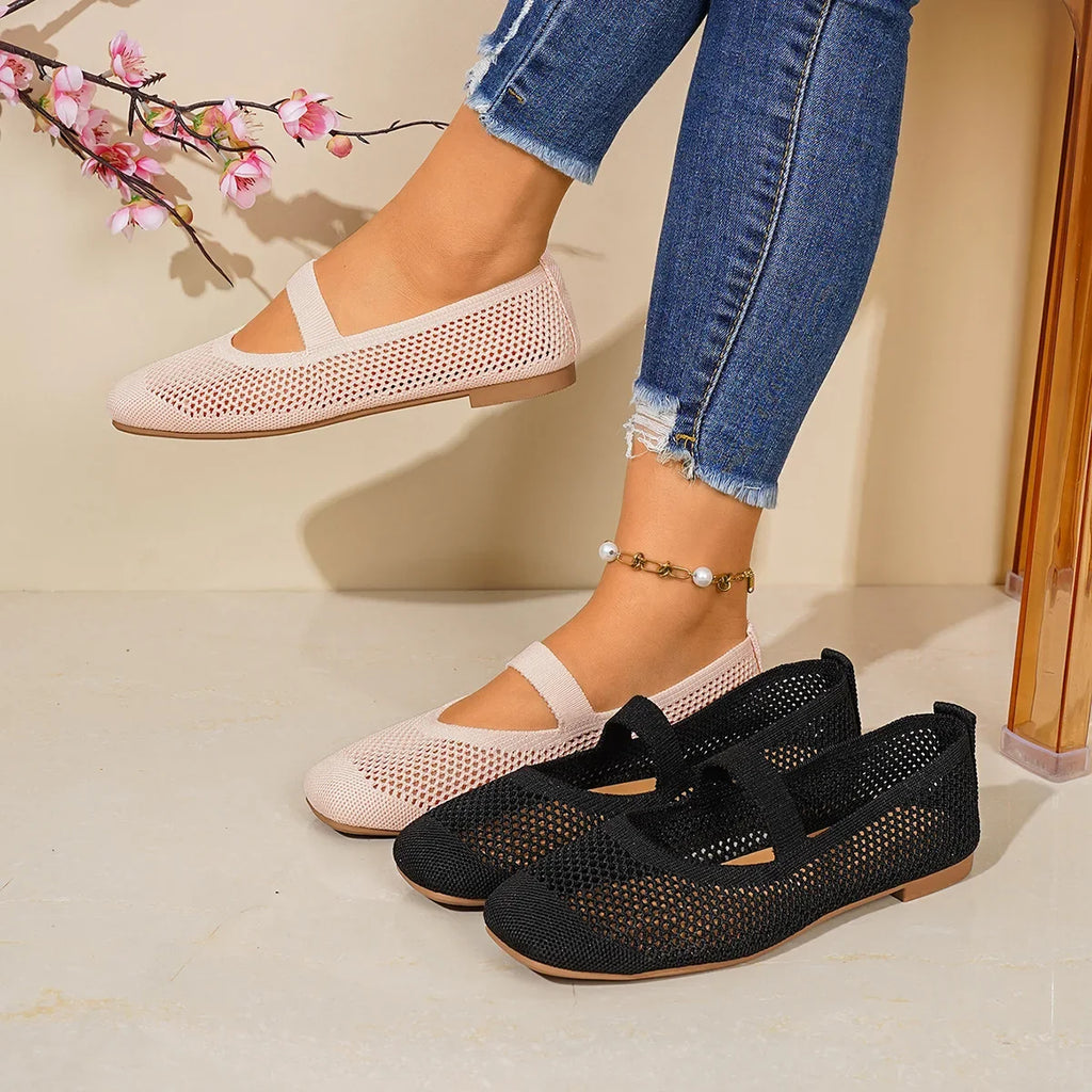 Women's Slip-On Flat Loafers – Hollow Out Air Mesh Casual Shoes