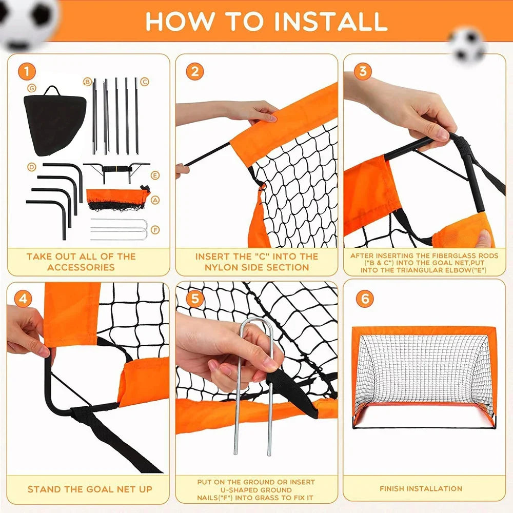 Pop-Up Soccer Goal – Portable Foldable Football Net for Kids