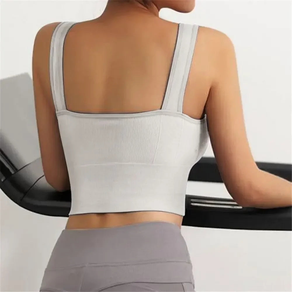 Women's Wireless Padded Sports Bra – Seamless Breathable Gym Vest