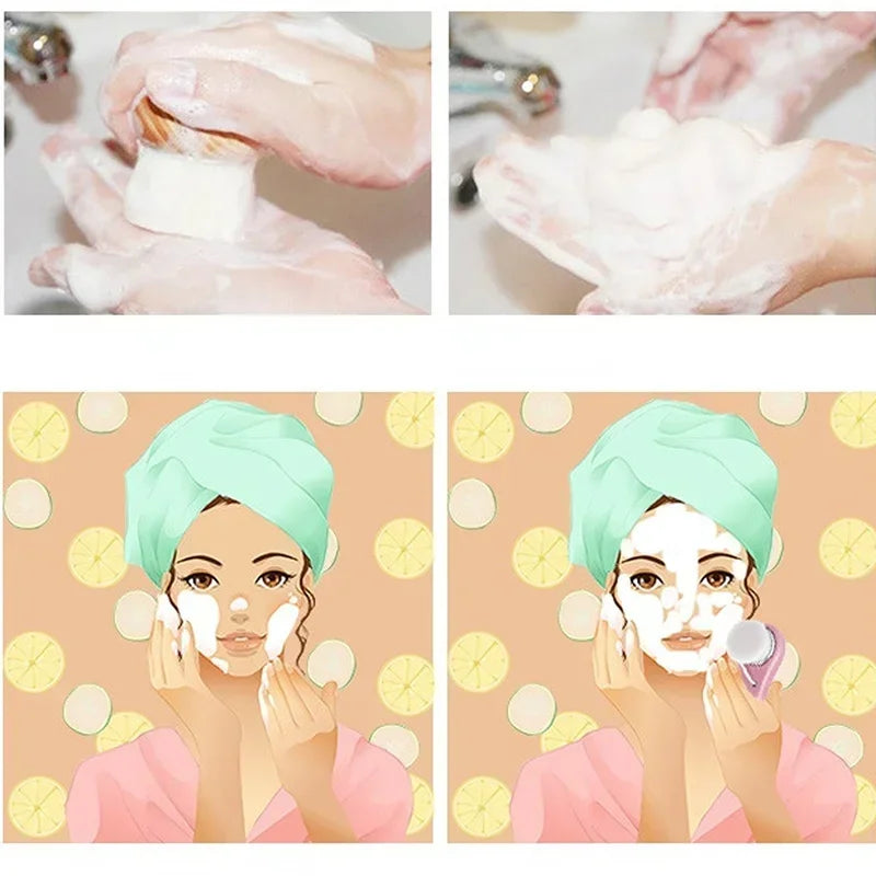 Soft Fiber Facial Cleansing Brush | Wooden Handle Face Brush