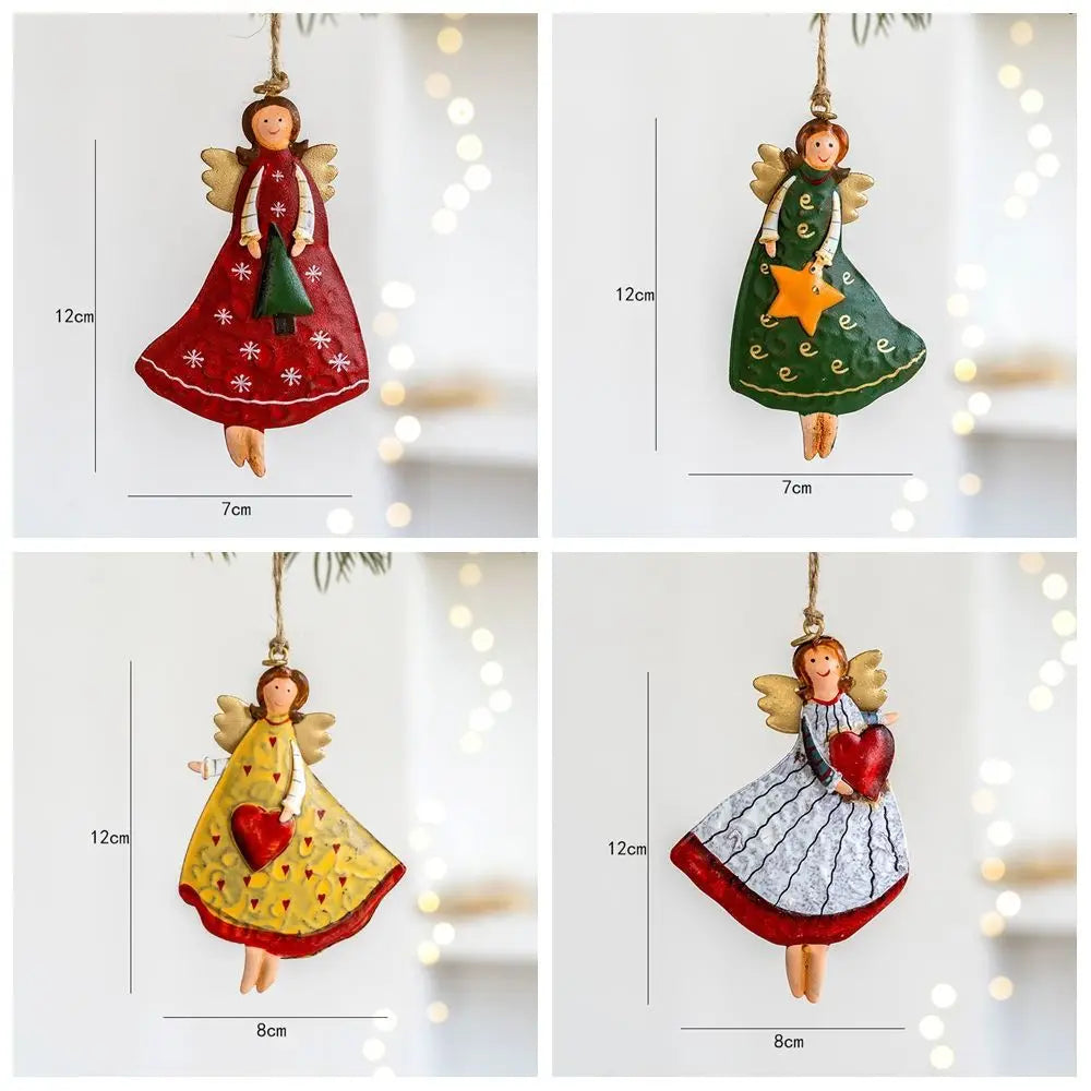 Wrought Iron Christmas Hanging Ornaments – Angel & Santa