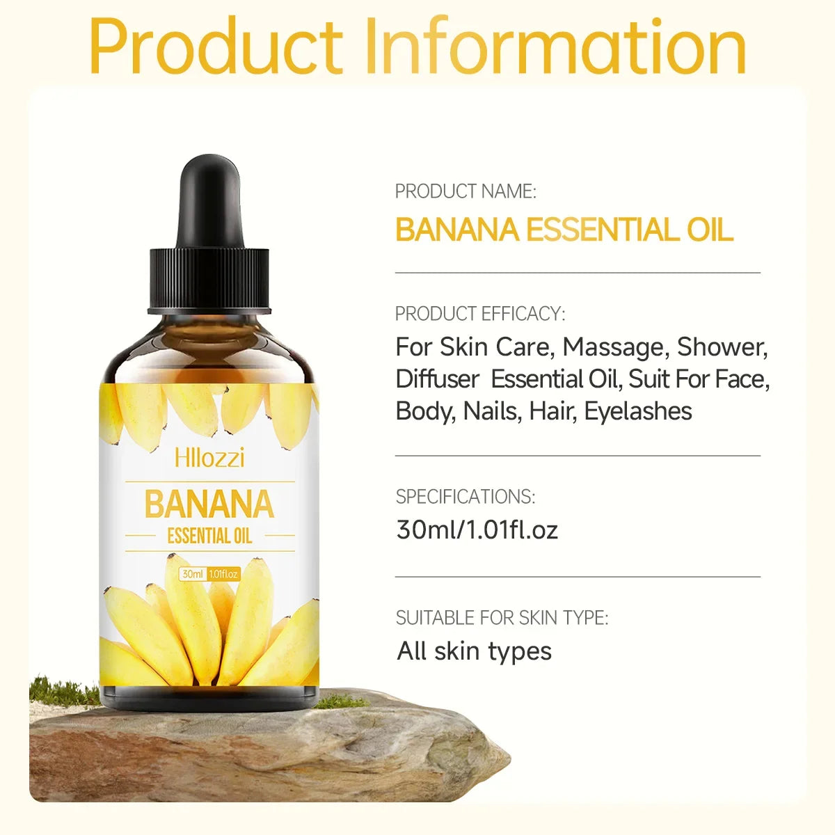 Hllozzi Banana Essential Oil 30ml – Skin, Hair & Aromatherapy