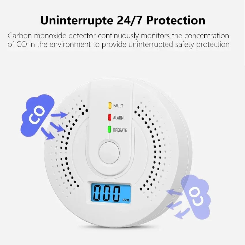CO Alarm LCD Display UL2034 Certified | Carbon Monoxide Detector