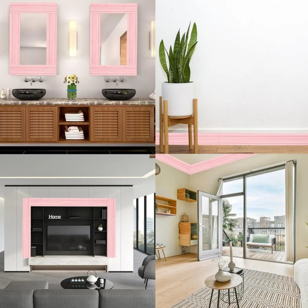 Pink 3D Peel & Stick Foam Wall Border Trim 88" x 3"