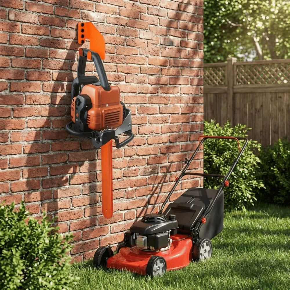 Heavy-Duty Iron Wall Mount Chainsaw & Tool Storage Rack