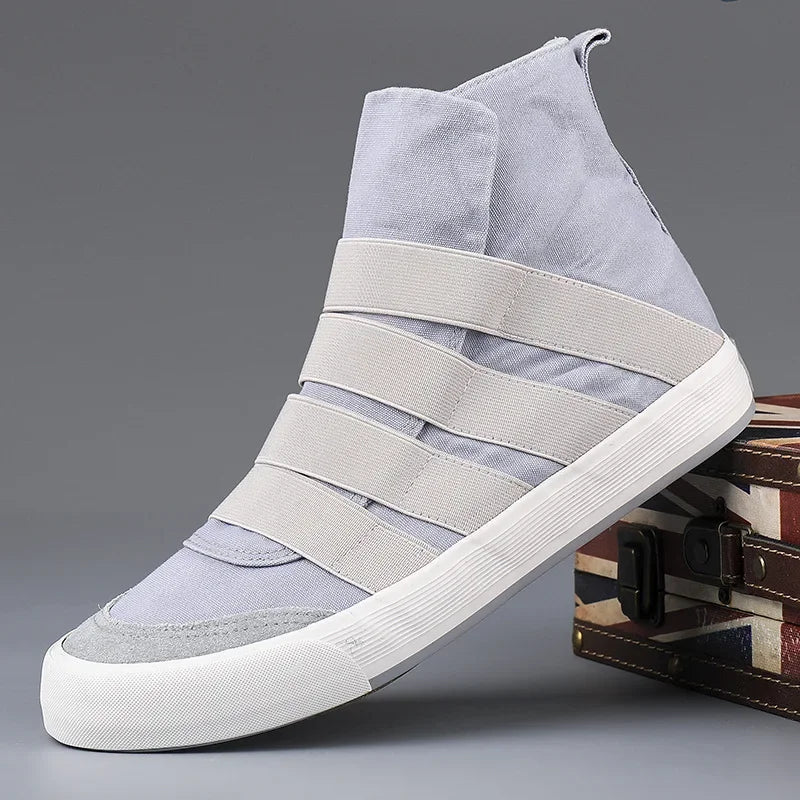 YBQJOO Korean High Cut Canvas Strap Casual Shoes | Unisex