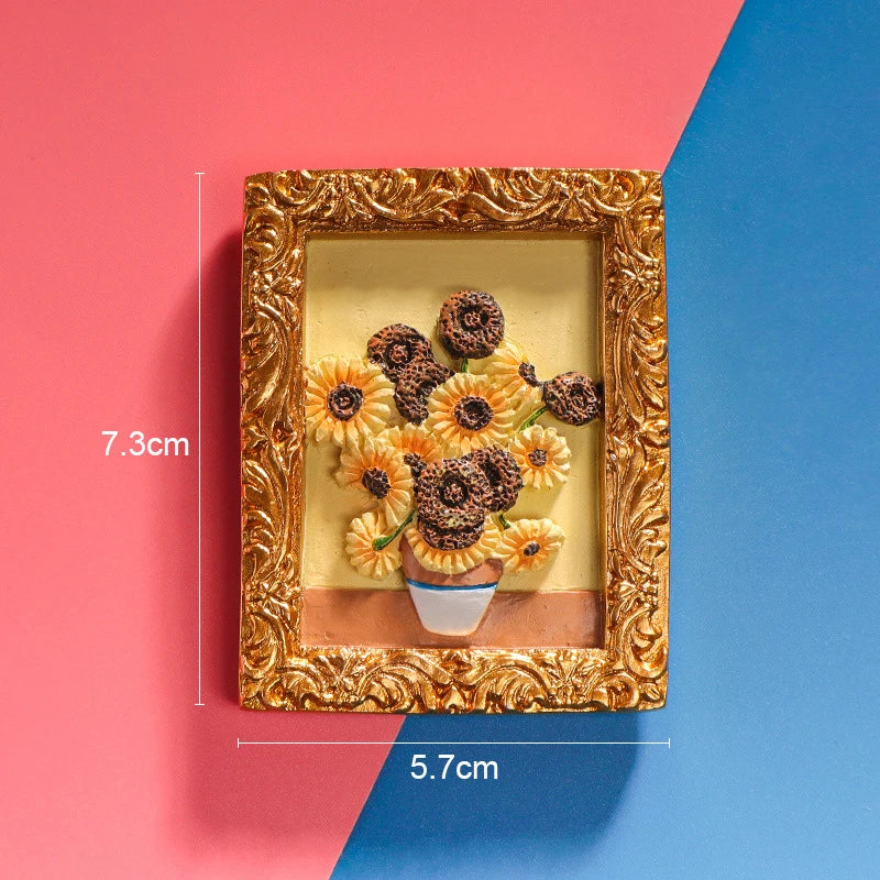 World Famous Painting Van Gogh Picture Frame 3d Fridge Magnets Starry