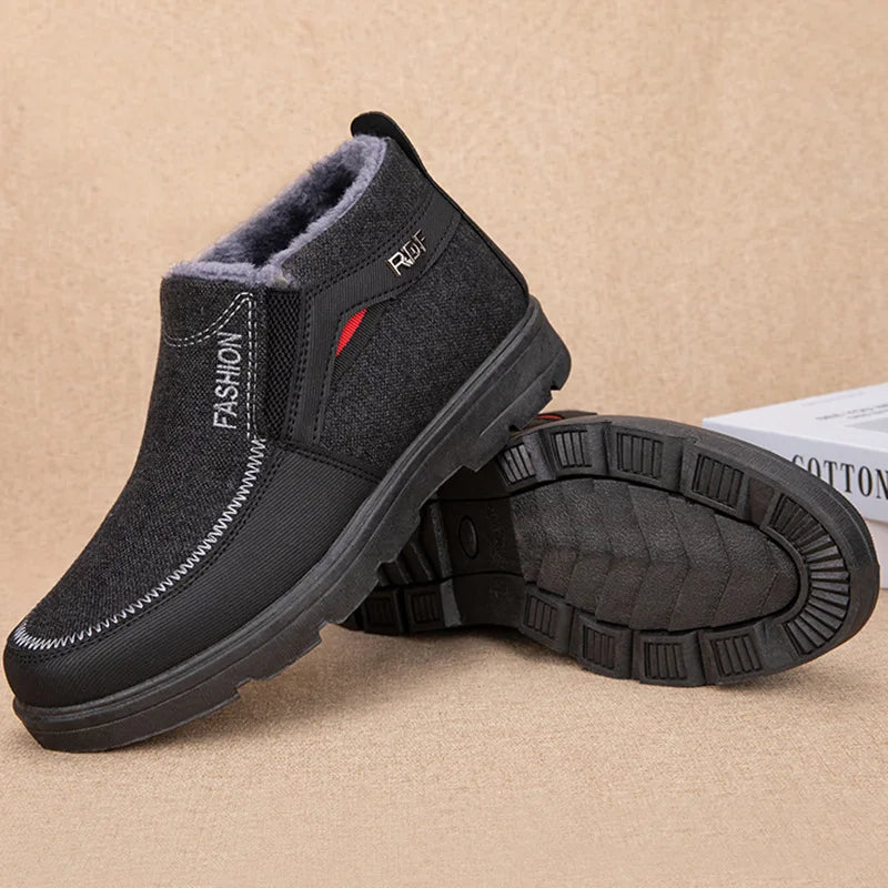 Men's Waterproof Plush Snow Boots – Anti-Slip Ankle Winter