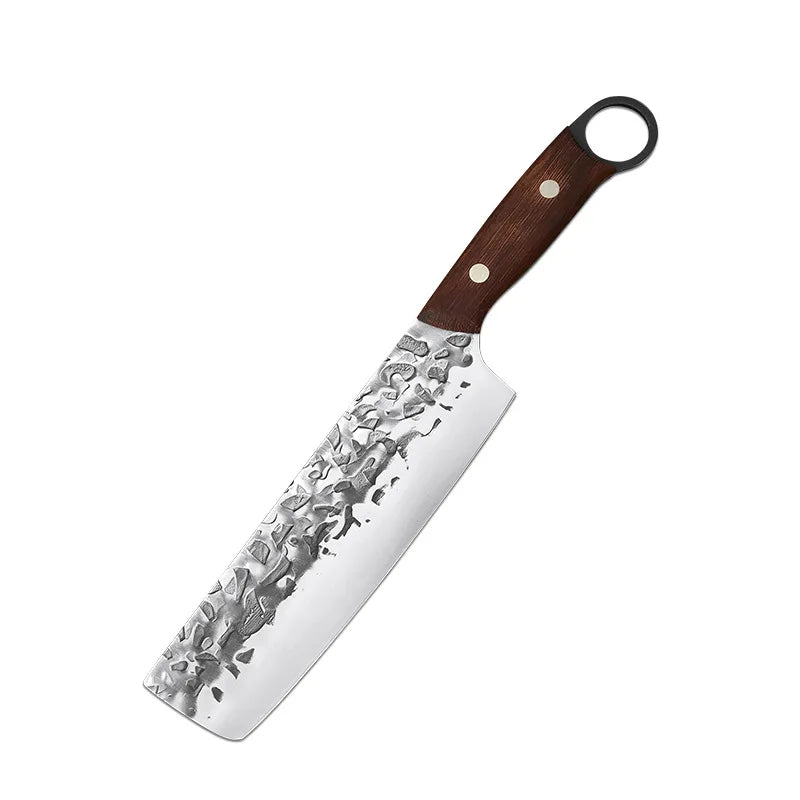 Forged Nakiri Cleaver Knife – Stainless Steel & Wenge Wood
