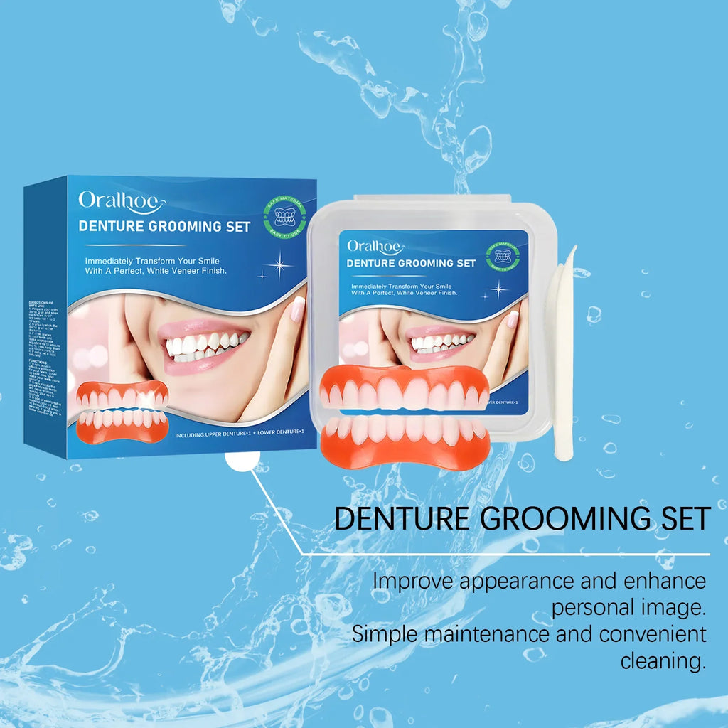 Silicone Moldable Denture Set – Upper & Lower False Teeth