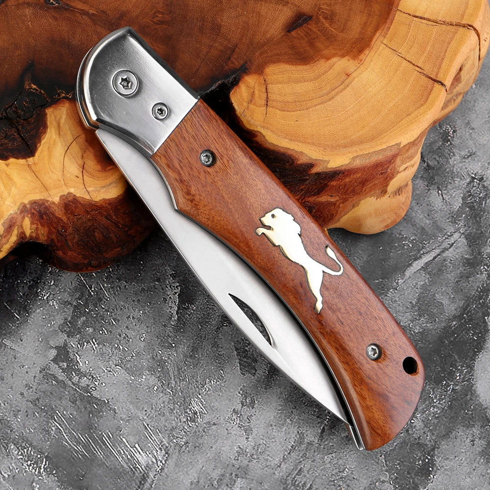 Xituo VG10 Steel Folding Knife – Wood Handle Camping Pocket