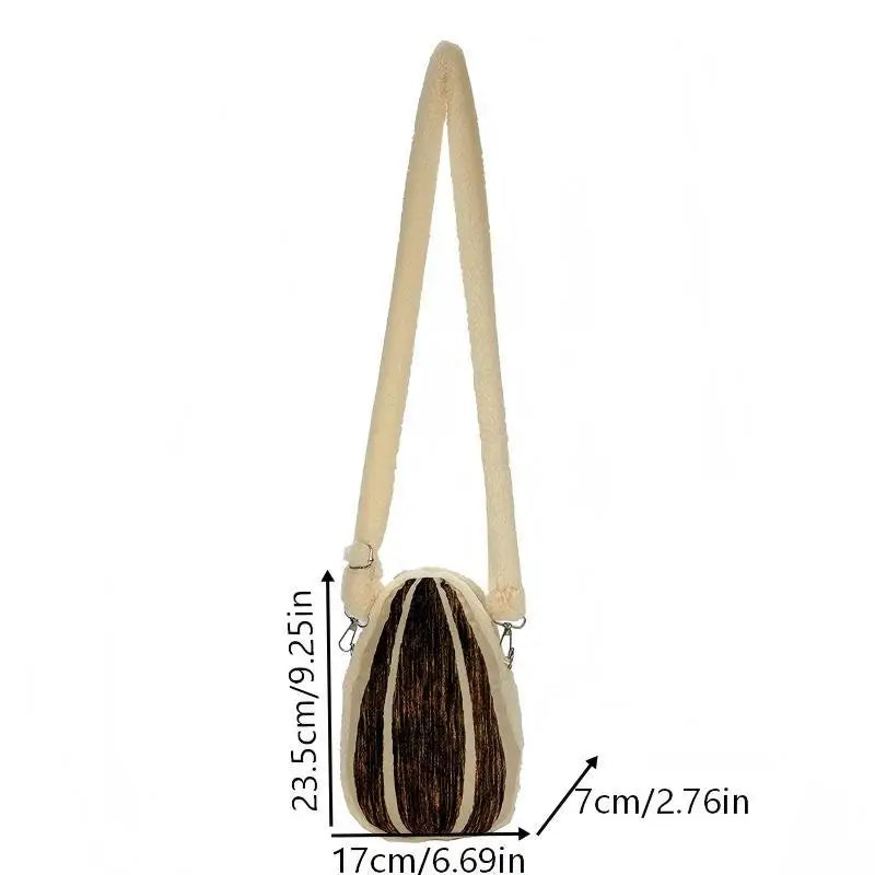Sunflower Seed Plush Crossbody Bag | Cute Women's Shoulder Bag