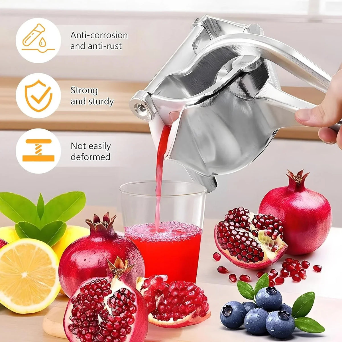 Real Aluminum Alloy Lemon Squeezer Citrus Juicer Hand Press Heavy