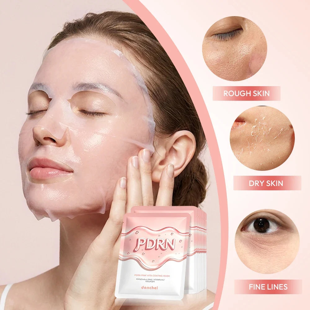 10-Pack PDRN Pink Vitamin Sheet Mask – Hydrate & Brighten