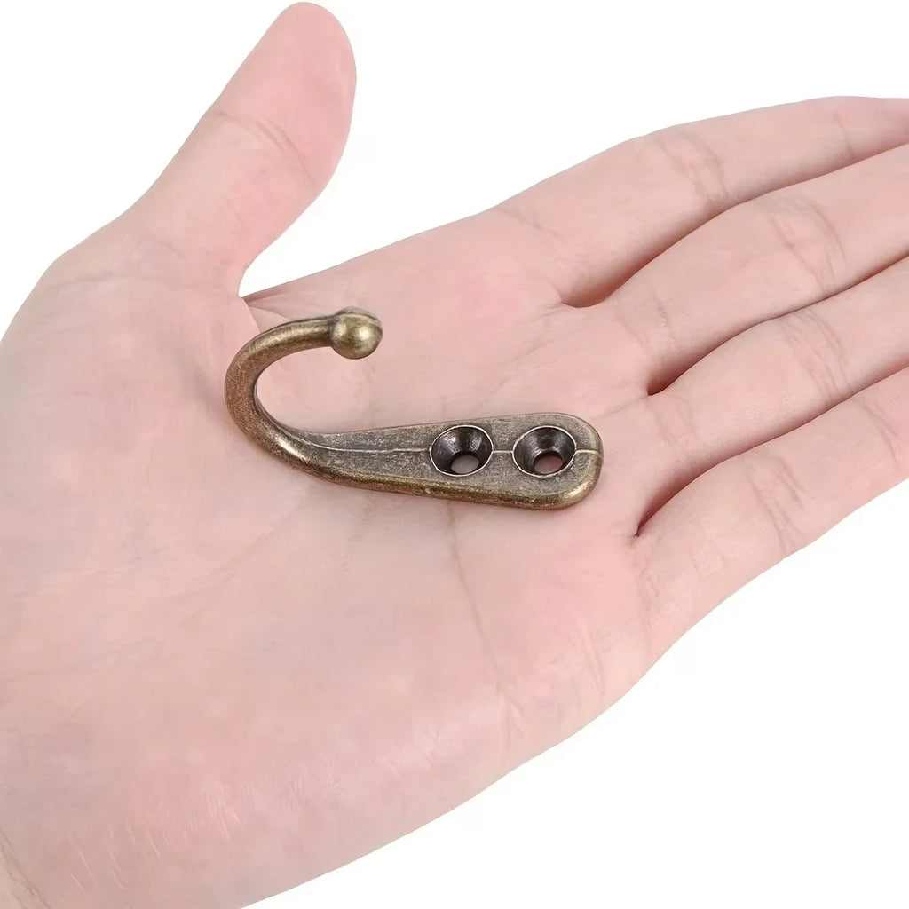 10 20 Heavy Duty Alloy Wall Hooks Screws Metal Coat Hook Garden