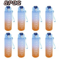 900ml Rainbow Frosted Sports Water Bottle with Straw – BPA-Free