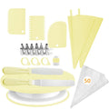 74-Piece Cake Decorating Kit – Turntable, Tips & Piping Bags