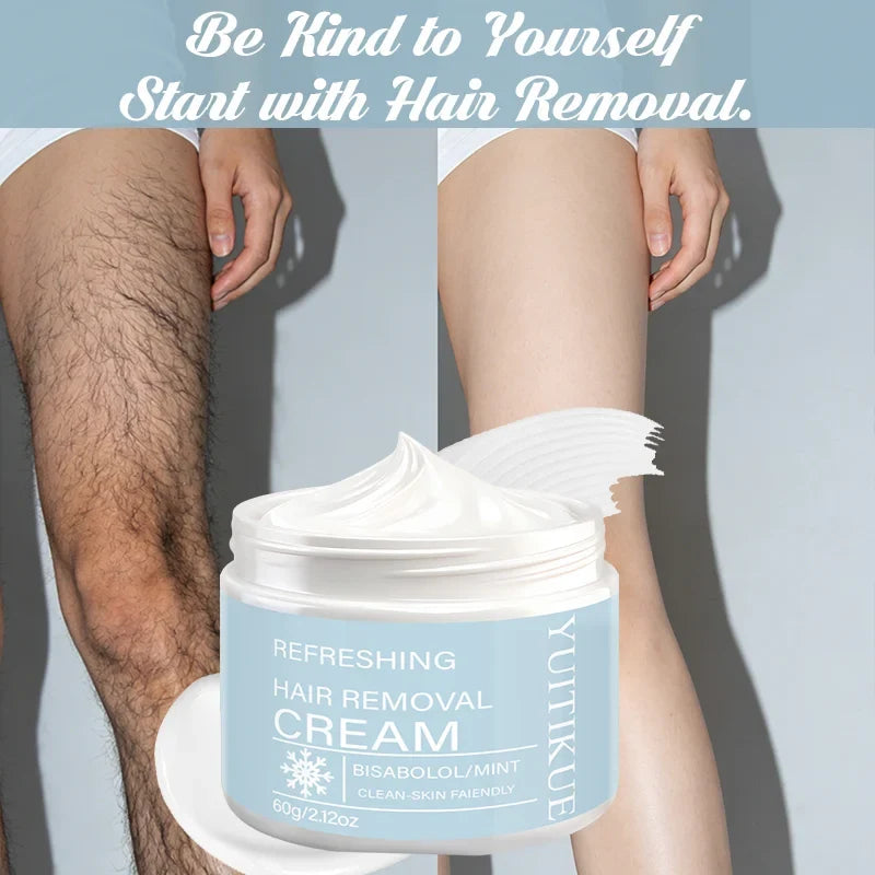 YUITIKUE Cooling Mint Hair Removal Cream – Men & Women 60g