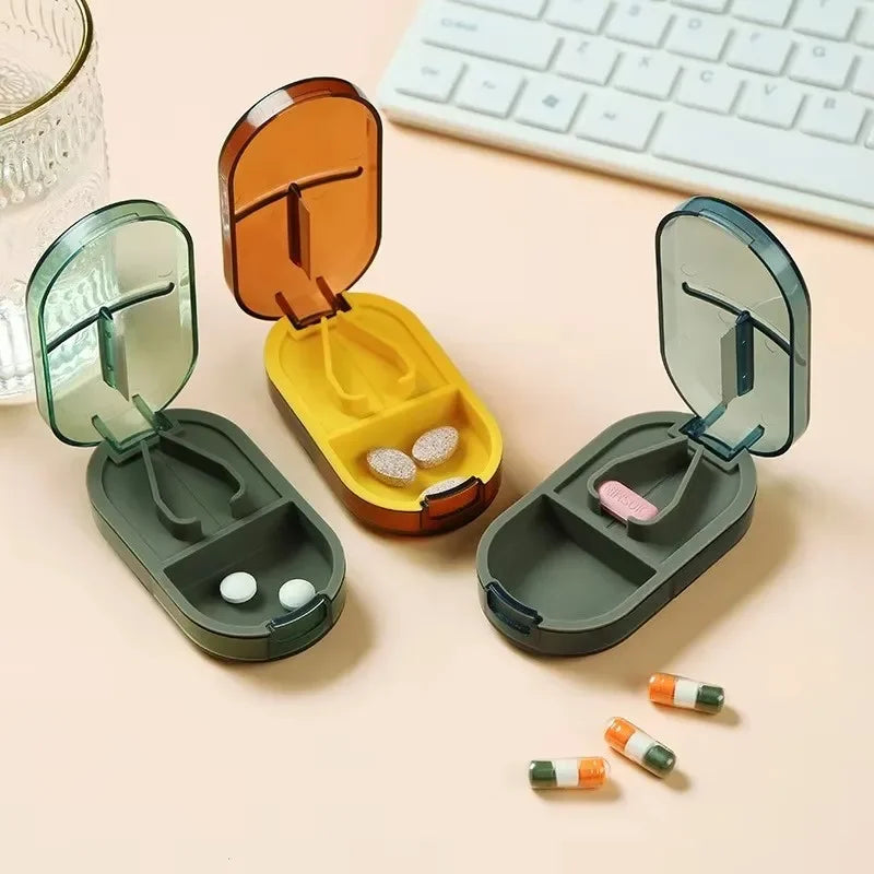 Portable Pill Cutter & Storage Box | Stainless Steel Blade
