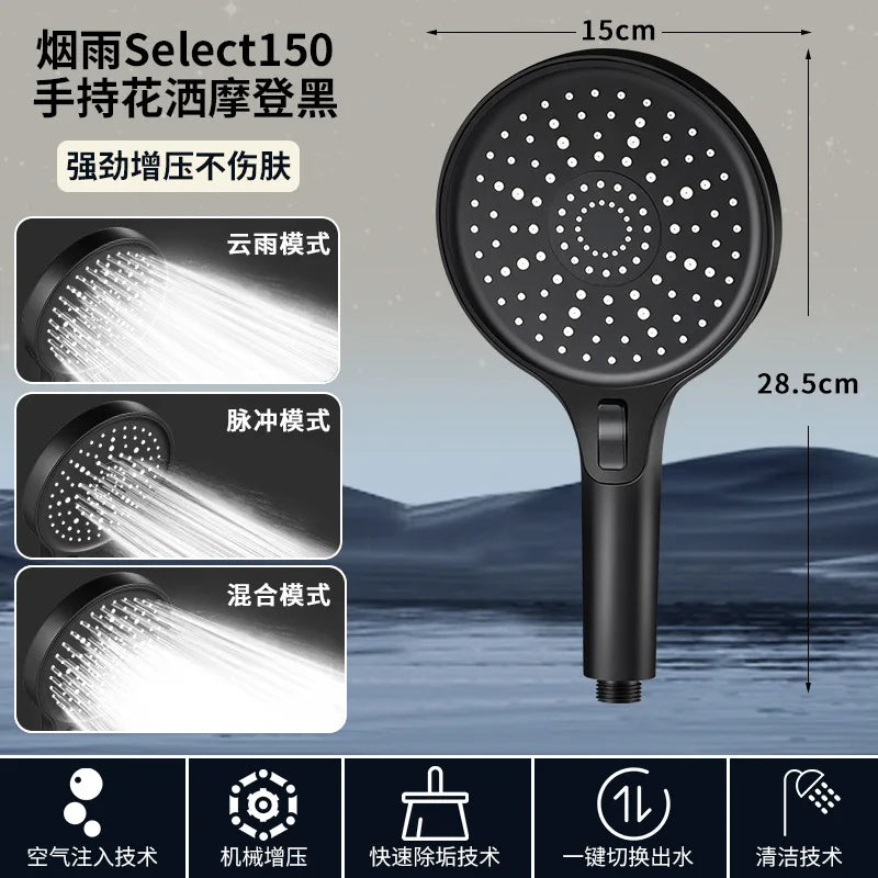 150mm Rainfall Shower Head – 3 Modes, High Pressure & Water Saving