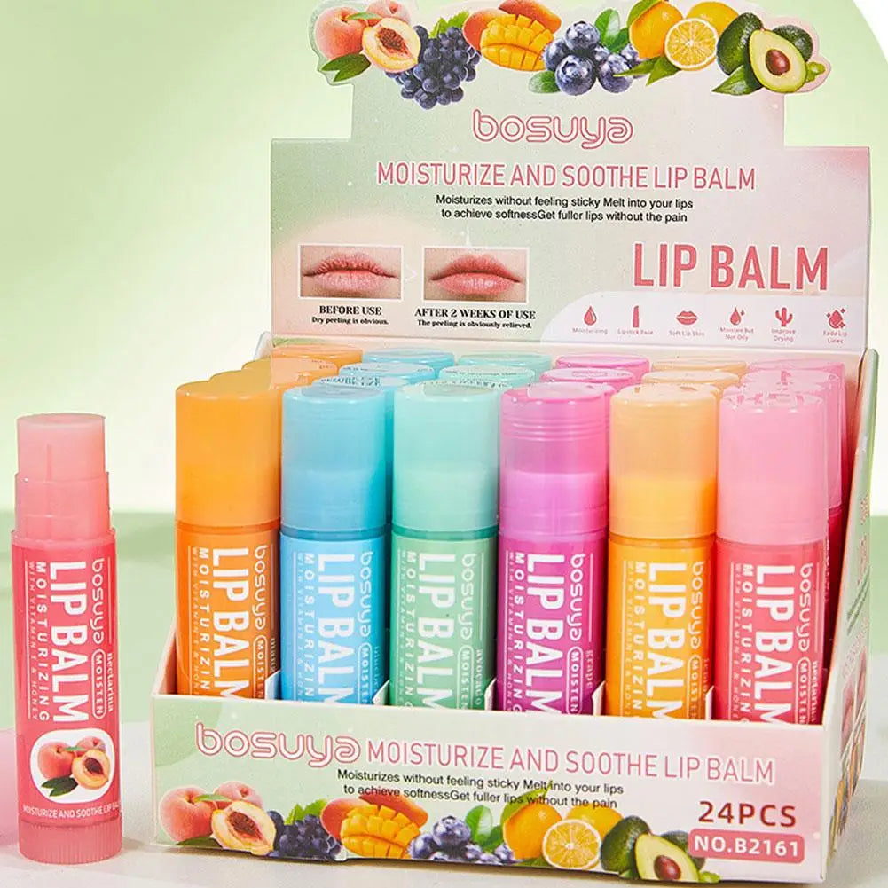 6 Assorted Fruit Flavor Lip Balm Hydrating Nourishing Prevents