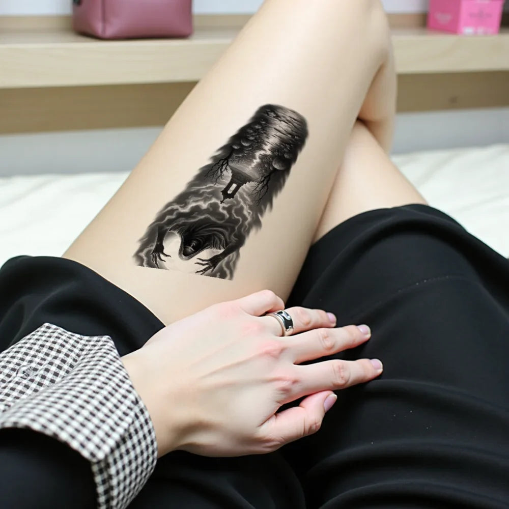 3-Pack Gothic Temporary Tattoos – Waterproof Dark Symbol Body Art