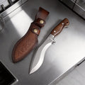 Carbon Steel Boning Knife with Wood Handle & Leather Scabbard