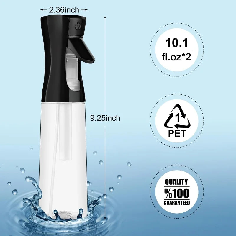 300ml Ultra Fine Continuous Mist Spray Bottle | Hair & Cleaning