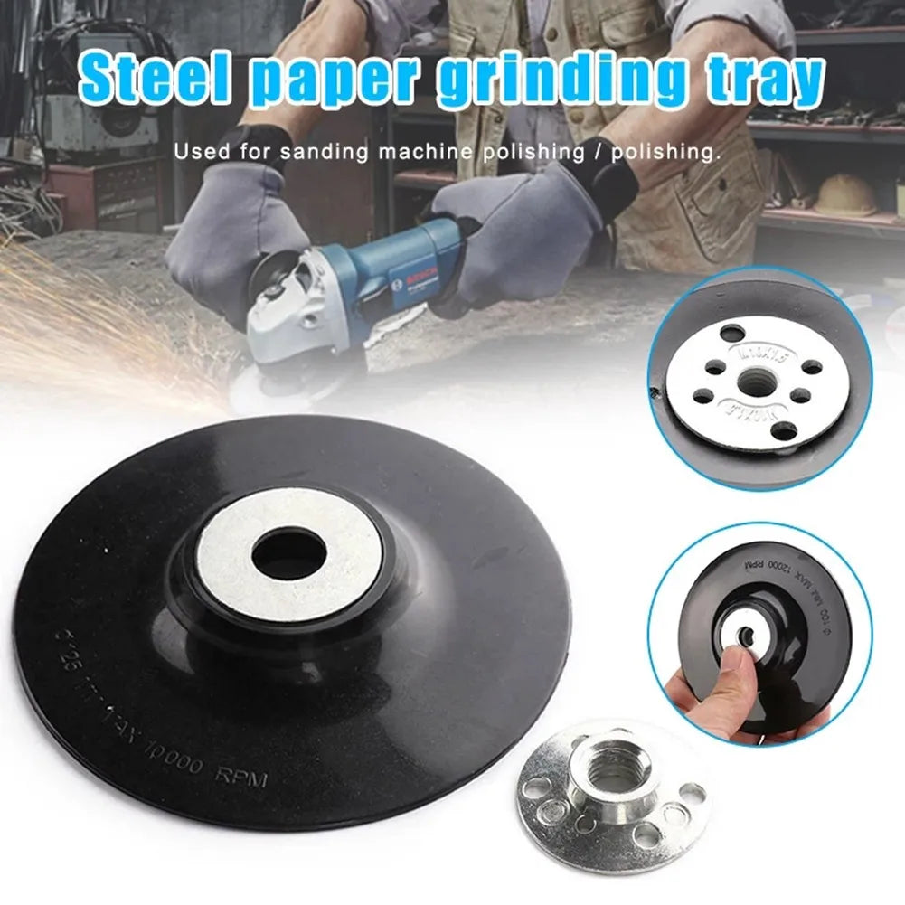 5" Resin Fiber Backing Pad M14 Thread Lock Nut for Angle Grinder