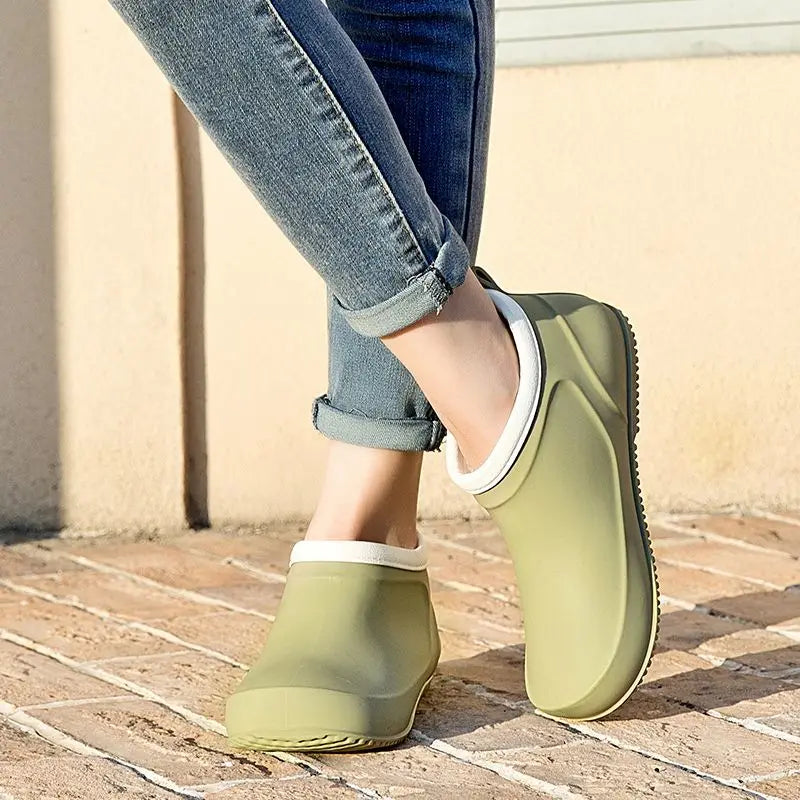 Lorilury Women's Waterproof Ankle Rain Boots – EVA Slip-On