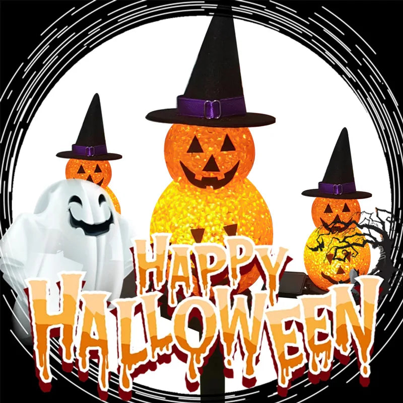 Solar-powered Halloween Pumpkin Land Plug-in Resin Lamp Festive