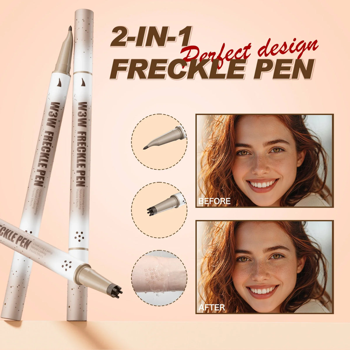 W3W Natural Freckle Stamp Pen – Waterproof & Long-Lasting