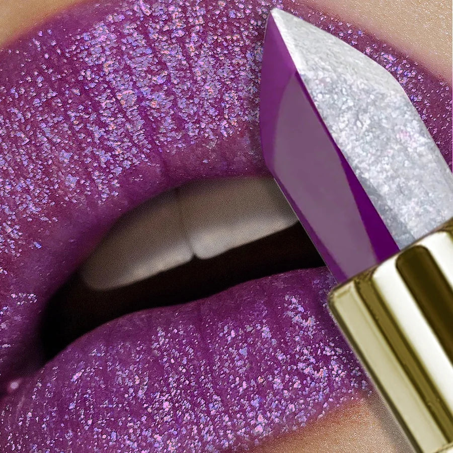 KAFURUX Purple Glitter Two-Tone Lipstick | Long-Lasting Tint