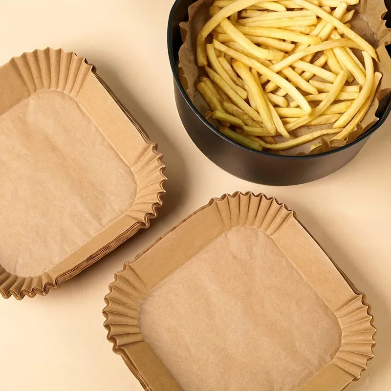 Square Air Fryer Parchment Liners 50/100 Pack | Non-Stick