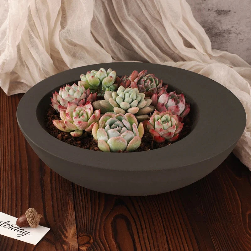 Round Silicone Flower Pot Mold – DIY Candle & Cement Planter