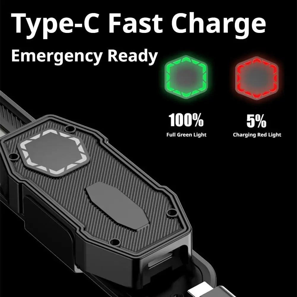3-in-1 COB LED Headlamp Wristband USB Rechargeable Work Light