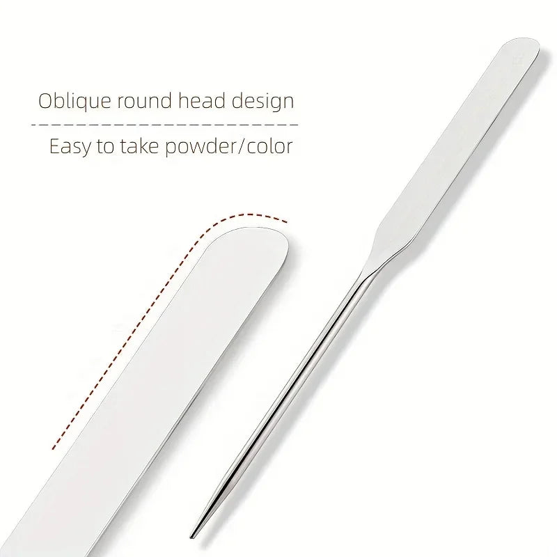 Stainless Steel Makeup Foundation Spatula & Ring Palette Set