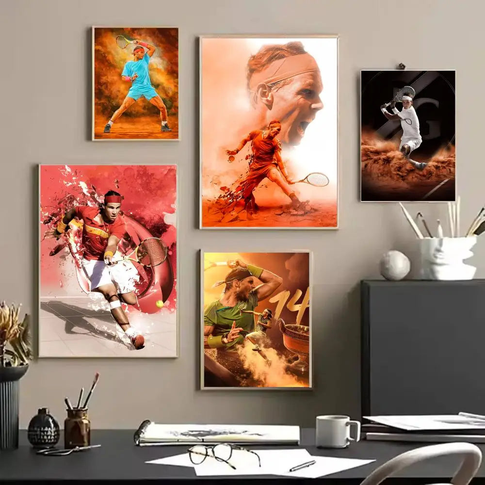 Rafael Nadal Canvas Poster – Unframed Tennis Wall Art Print