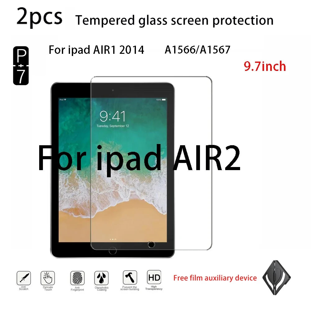 2-Pack HD Tempered Glass Screen Protector – iPad Air 1–5