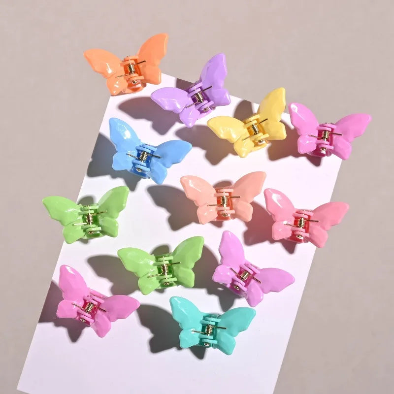 20 Pcs Mini Butterfly Hair Clips – Macaron Colors for Women