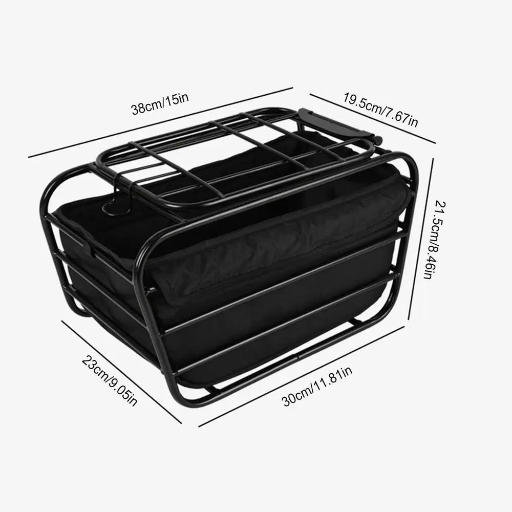 Enclosed Carbon Steel Bike Rear Basket – Pet Carrier & Organizer