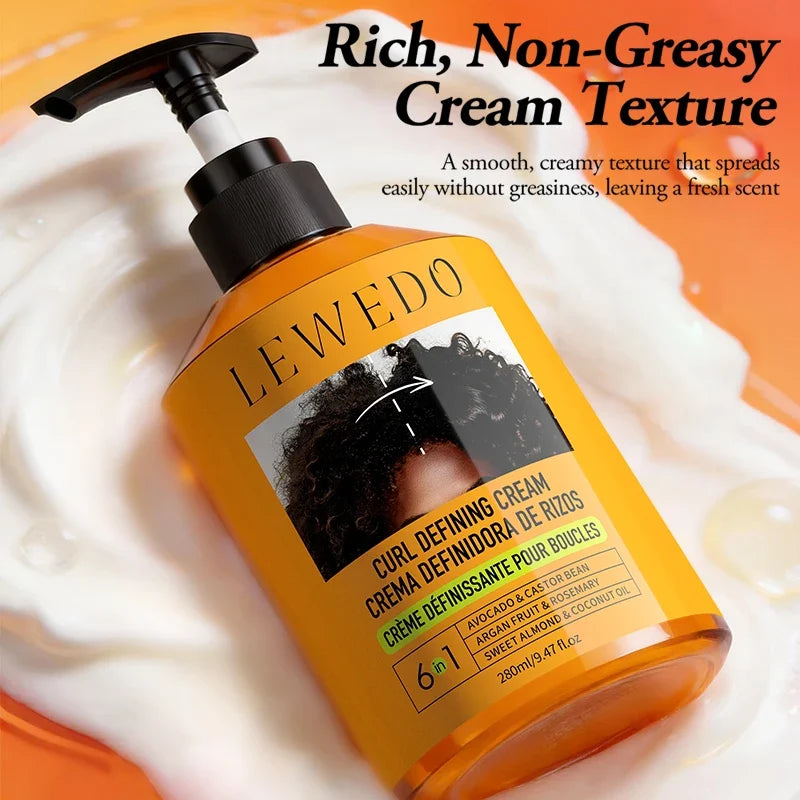 LEWEDO Castor Oil Curl Cream – Rosemary & Peppermint 280ml