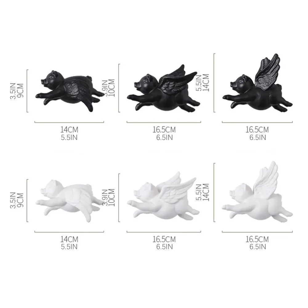 Ceramic Flying Pig Wall Decor | 3D Nordic Hanging Ornament