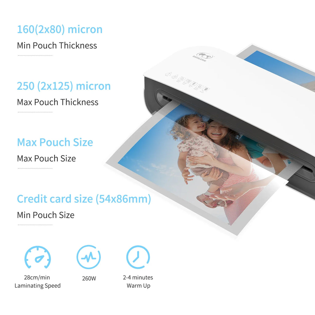 OSMILE SL289 A4 Desktop Laminator | Hot & Cold, 9-Inch