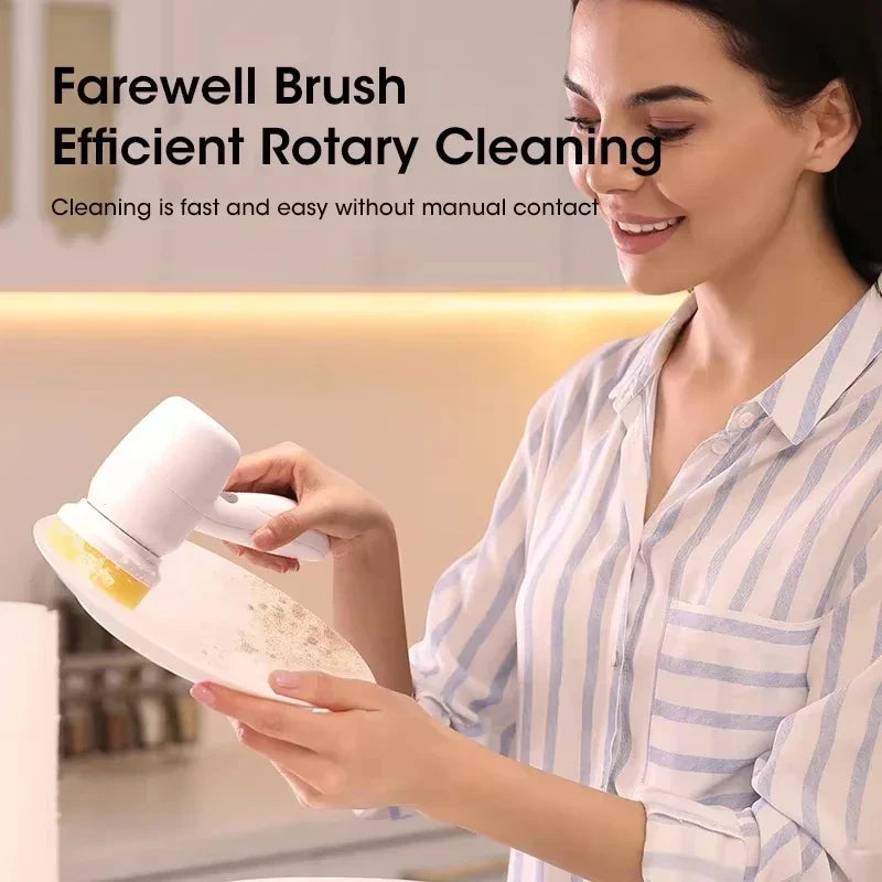 Electric Spin Scrubber USB Rechargeable Cleaning Brush
