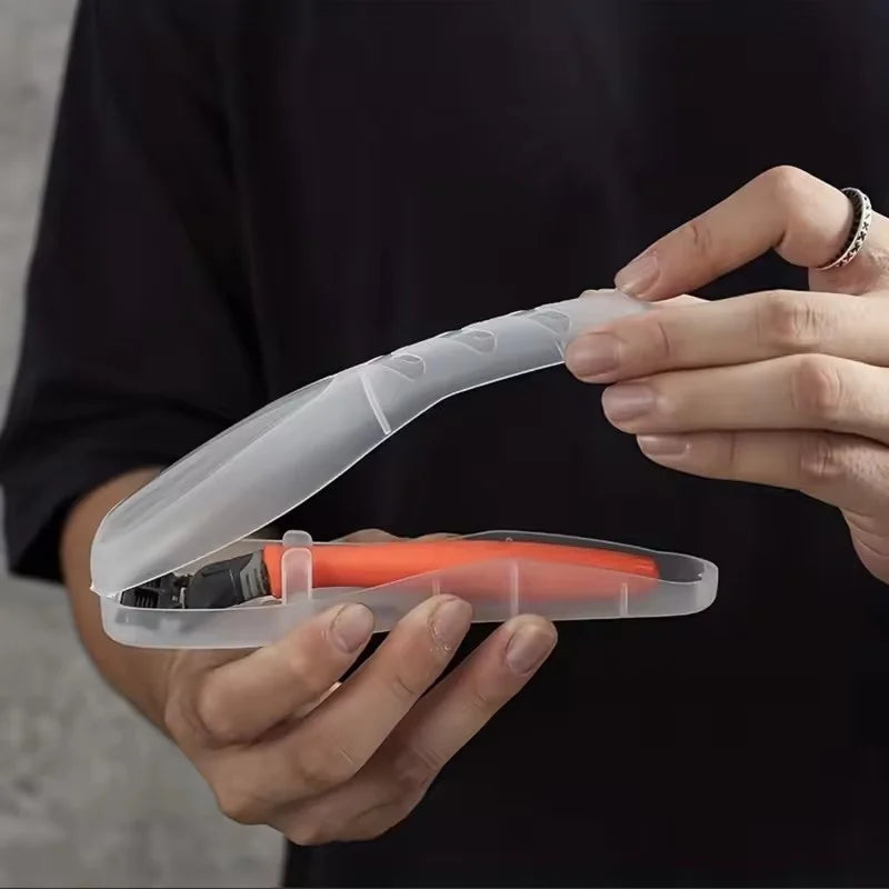 Clear Portable Travel Razor Protector Case & Shaver Holder