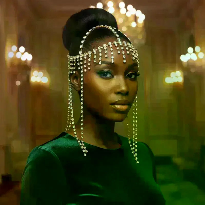 Tassel Rhinestone Hair Chain – Elegant Women's Headwear