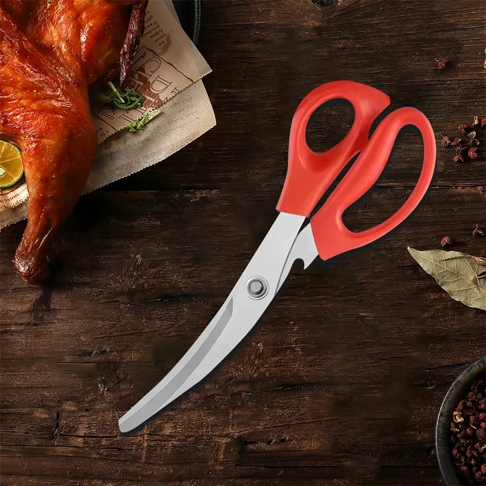 Korean BBQ Stainless Steel Kitchen Scissors | Non-Slip Food Shears
